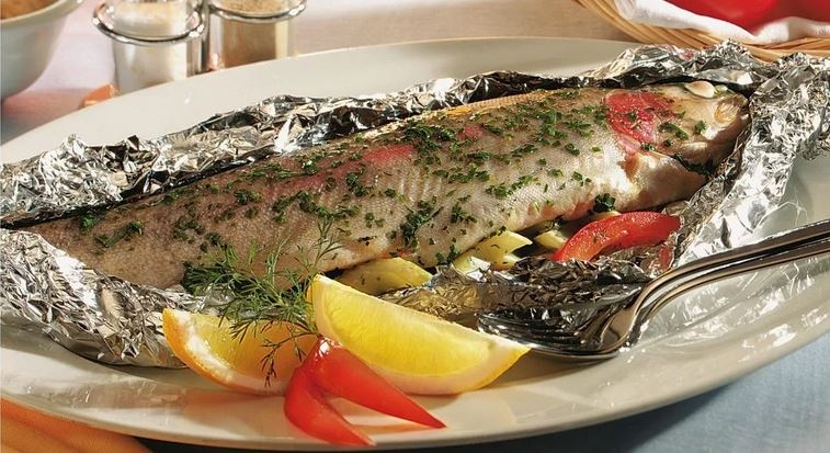 Пъстърва на фурна във фолио