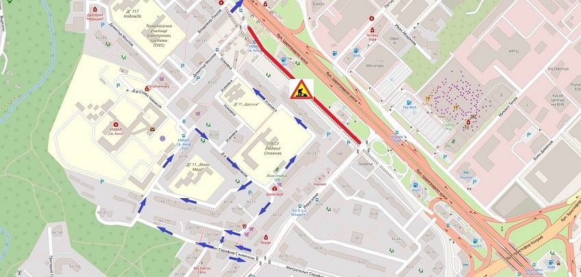 Затварят движението в локалното на Цариградско в София