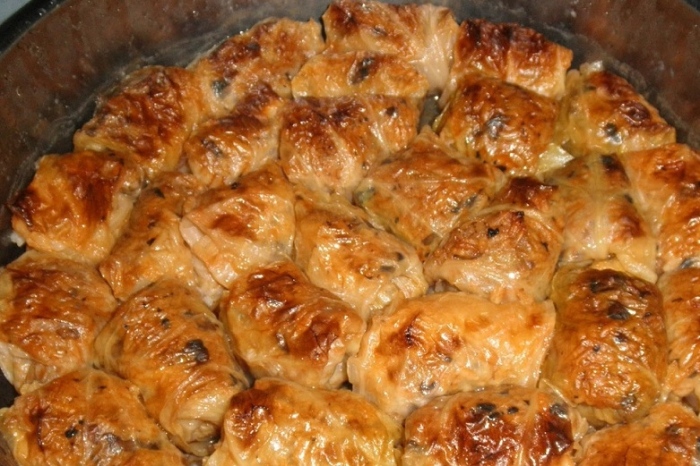 Постни сарми с гъби и ориз 